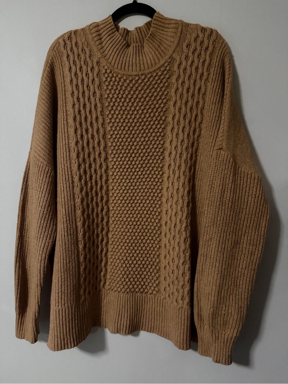 GAP Women's Cable Knit Turtleneck Sweater - Camel